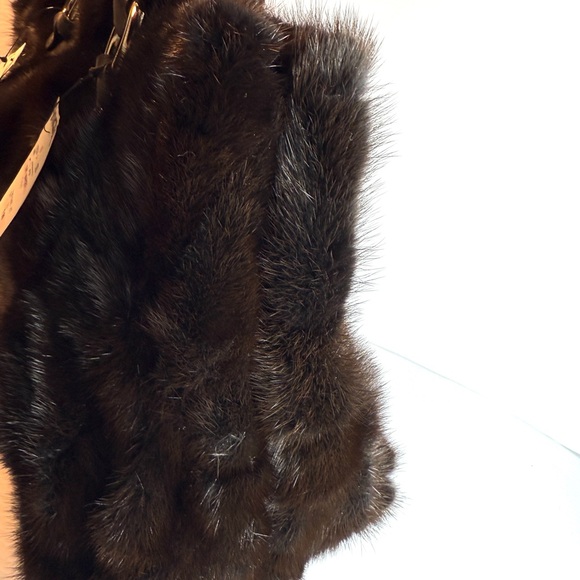 Falorni LaBorse Elegant Black Mink  Tote Bag with Structured Design - Picture 6 of 12